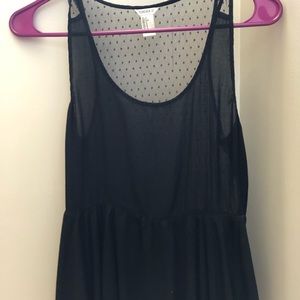 Black polka dot tank top
